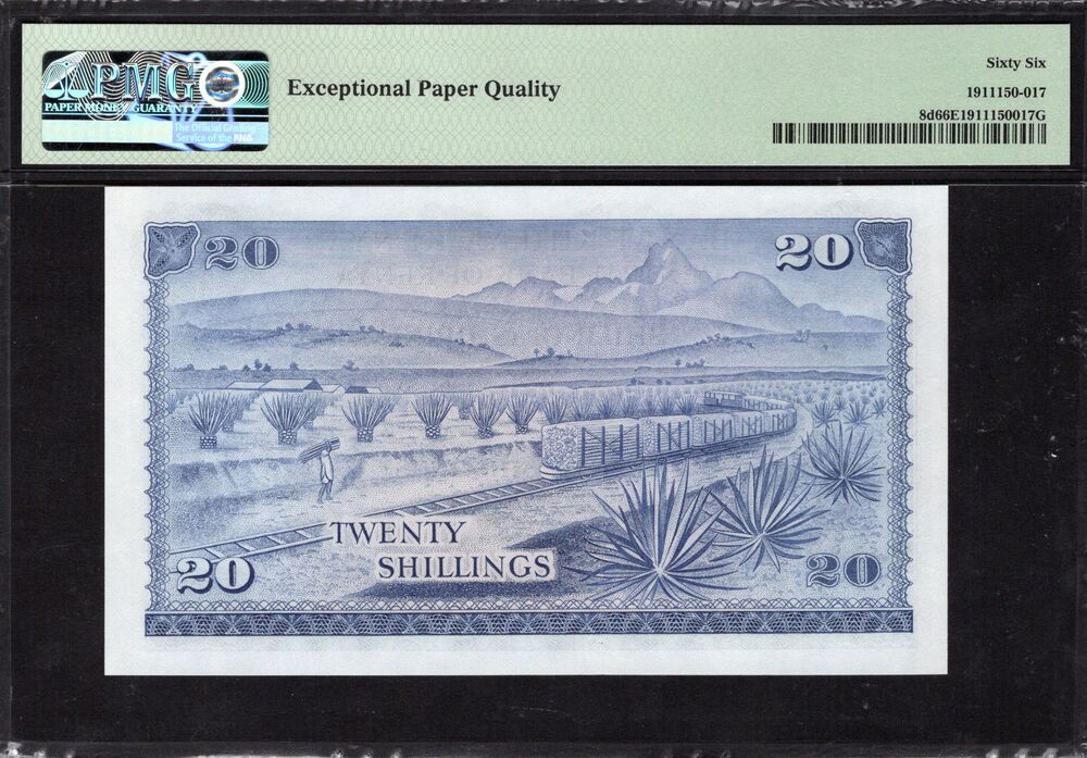 Kenya - 20 Shillings 1973 - Pick # 8d - PMG 66 EPQ