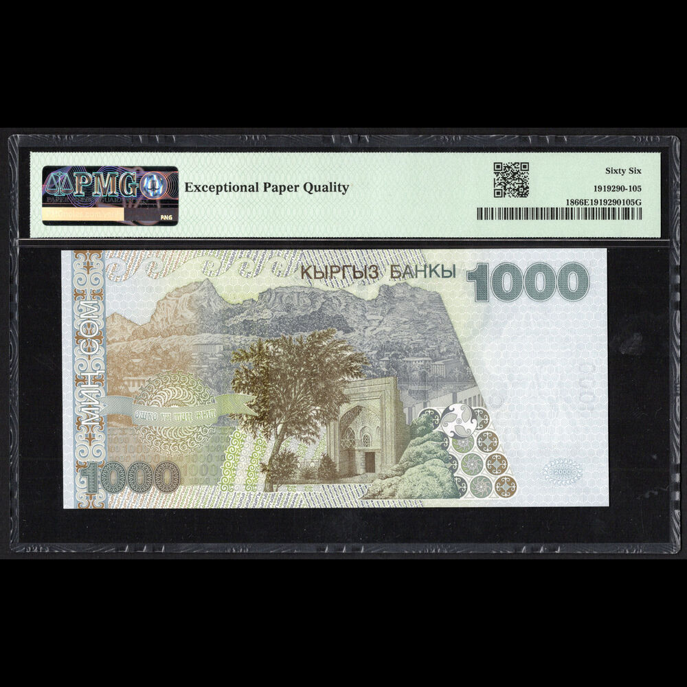 Kyrgystan - 1.000 Som 2000 - Pick # 18 - PMG 66 EPQ