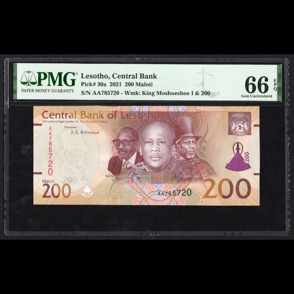 Lesotho - 200 Maloti 2021 - Pick # 30a - PMG 66 EPQ
