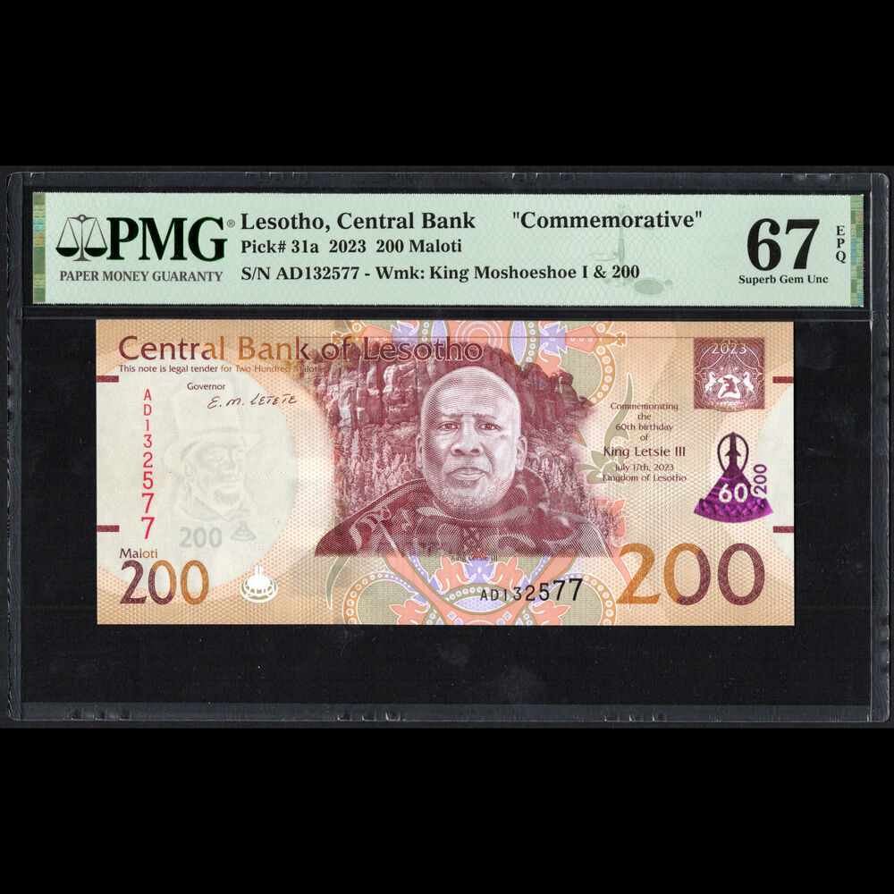 Lesotho - 200 Maloti 2023 - Pick # 31a - COMMEMORATIVE - PMG 67 EPQ