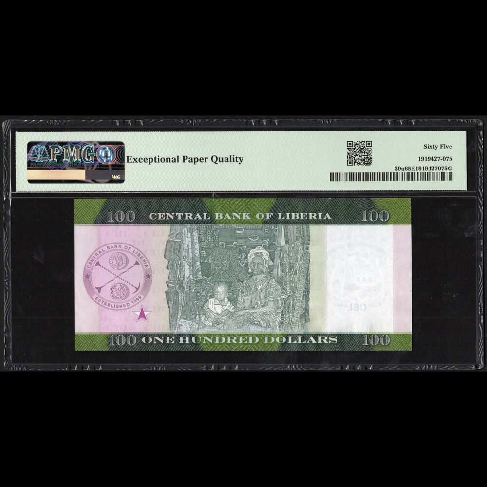 Liberia - 100 Dollars 2021 - Pick # 39a - PMG 65 EPQ