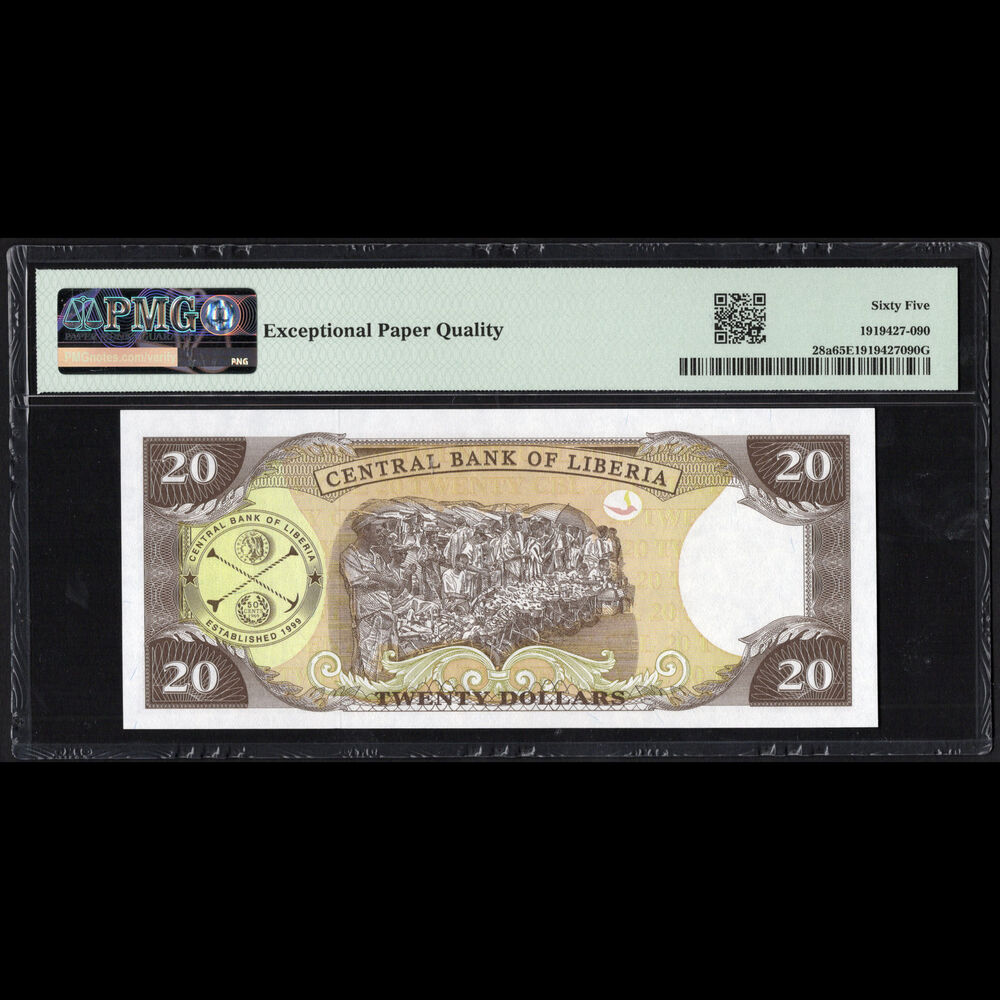 Liberia - 20 Dollars 2003 - Pick # 28a - PMG 65 EPQ