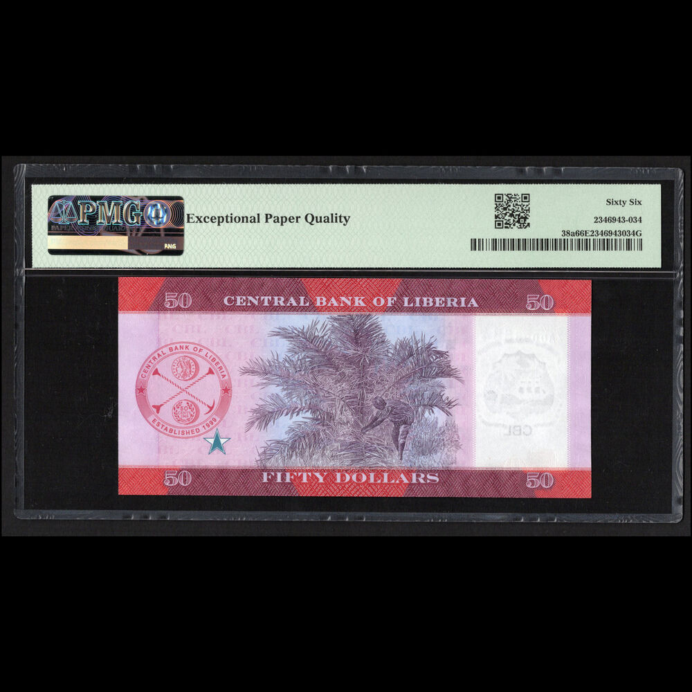 Liberia - 50 Dollars 2022 - Pick # 38a - PMG - 66 EPQ