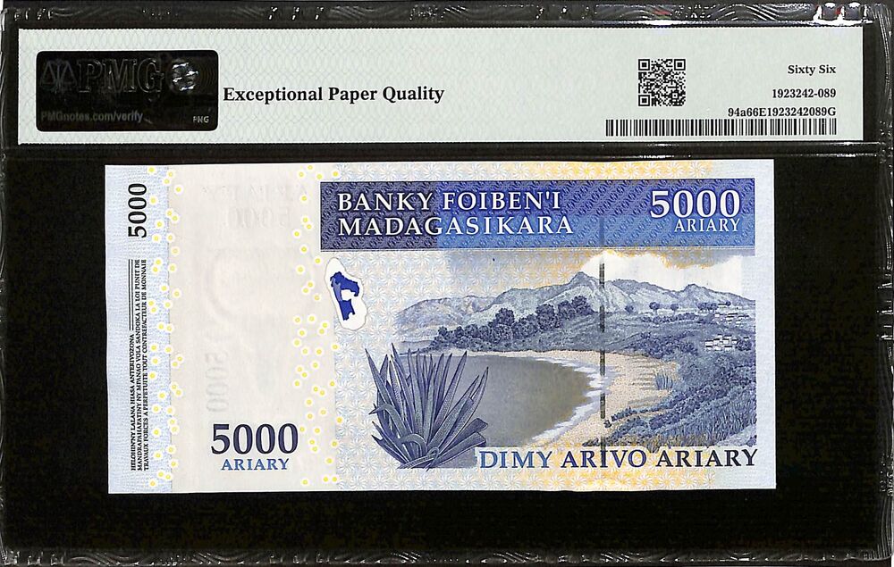 Madagascar - 5000 Ariary 2007 (ND 2008) - Pick # 94a - COMMEMORATIVE - PMG 66 EPQ
