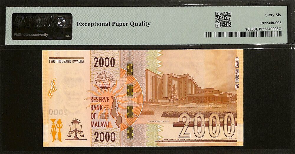 Malawi - 2000 KWacha 2021 - Pick # 70a - PMG 66 EPQ