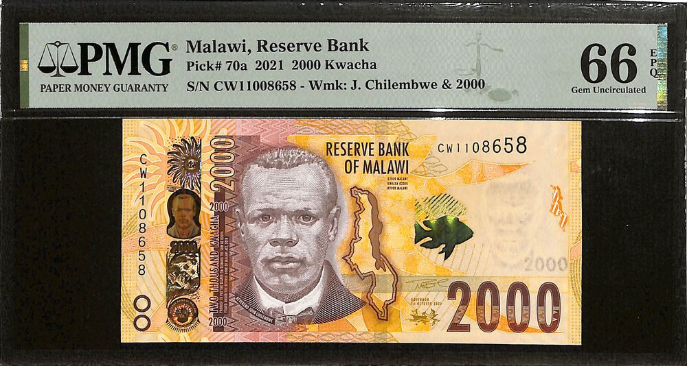 Malawi - 2000 KWacha 2021 - Pick # 70a - PMG 66 EPQ