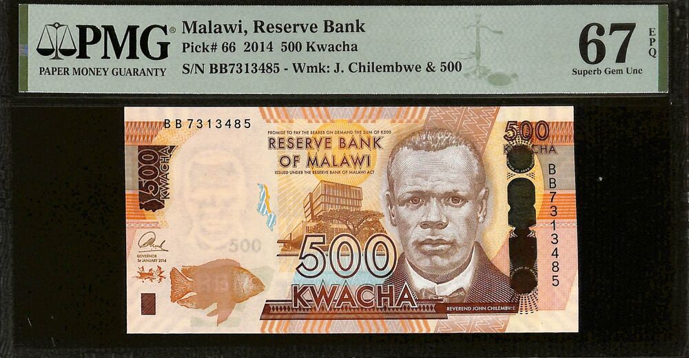 Malawi - 500 Kwacha 2014 - Pick # 66 - PMG 67 EPQ