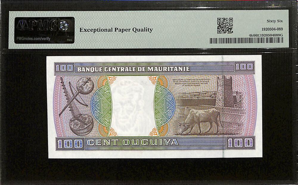 Mauritania - 100 Ouguiya 2002 - Pick # 4k - PMG 66 EPQ