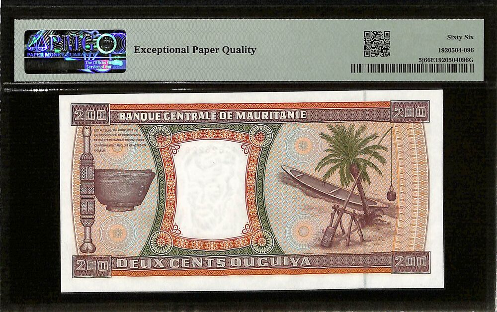 Mauritania - 200 Ouguiya 2002 - Pick # 5j - PMG 66 EPQ