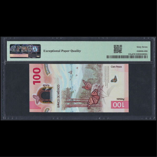 Mexico - 100 Pesos 2020 - Pick# 131a - PMG 67 EPQ