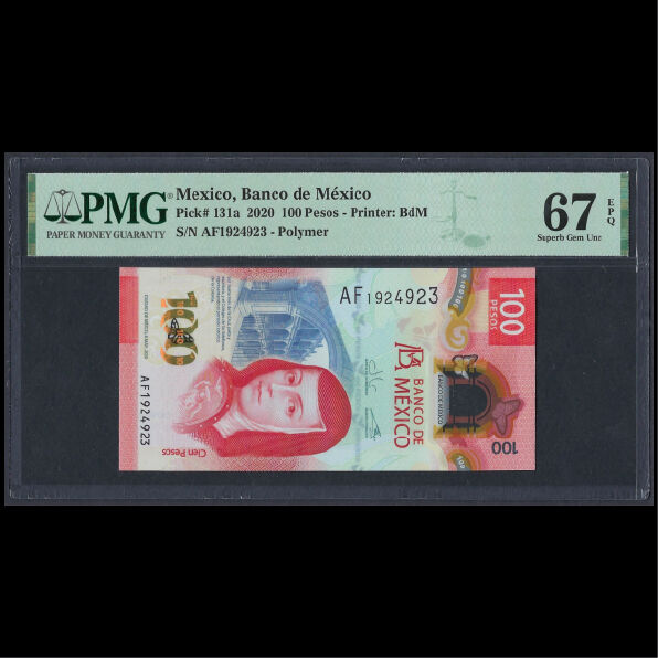 Mexico - 100 Pesos 2020 - Pick# 131a - PMG 67 EPQ