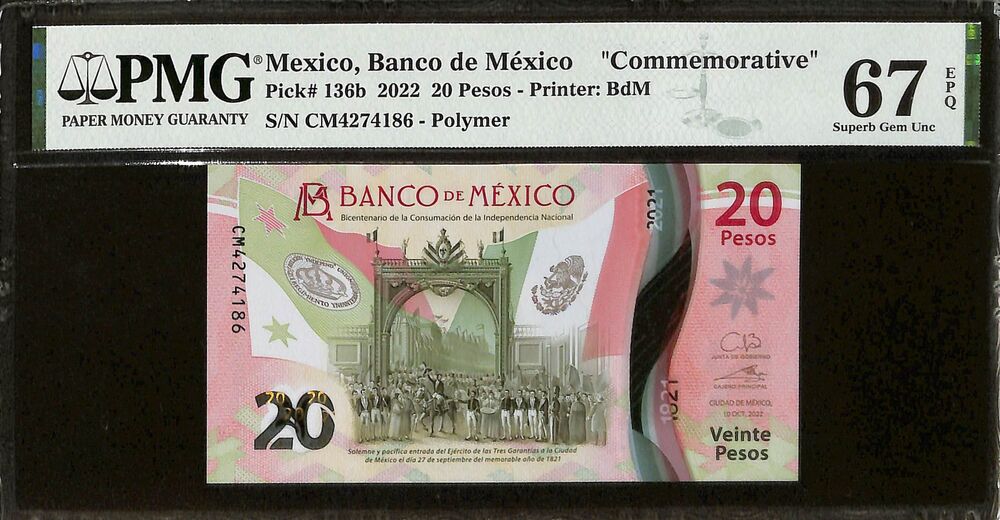 Mexico - 20 Pesos 2022 - Pick # 136b - COMMEMORATIVE - PMG 67 EPQ