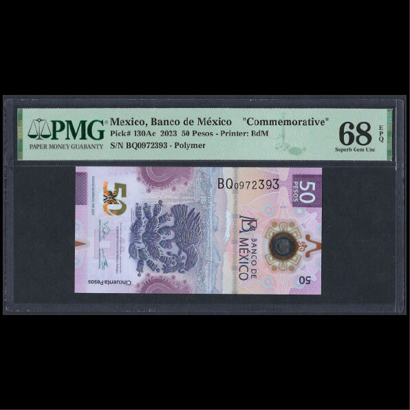 Mexico - 50 Pesos 2023 - Pick # 130Ac -COMMEORATIVE -  PMG 68 EPQ