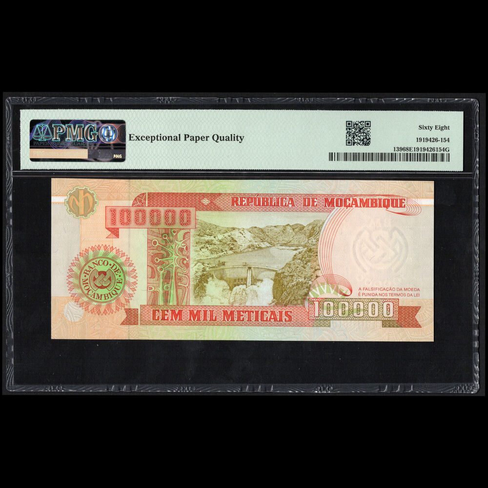 Mozambique - 100.000 Meticais 1993 - Pick # 139 - PMG 68 EPQ