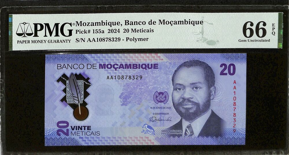 Mozambique - 20 Meticais 2024 - Pick # 155a - PMG 66 EPQ