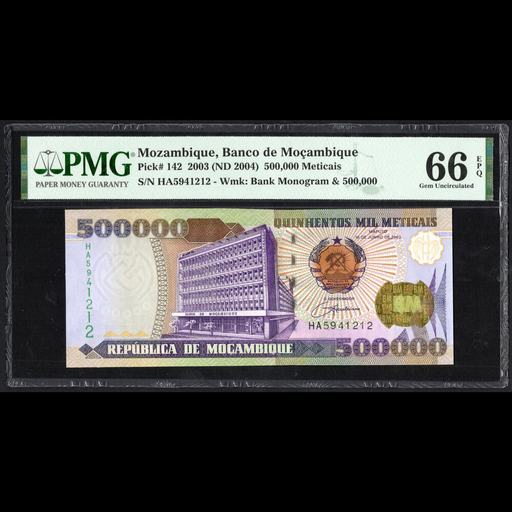 Mozambique - 500.000 Meticias 2003 - Pick # 142 - PMG 66 EPQ