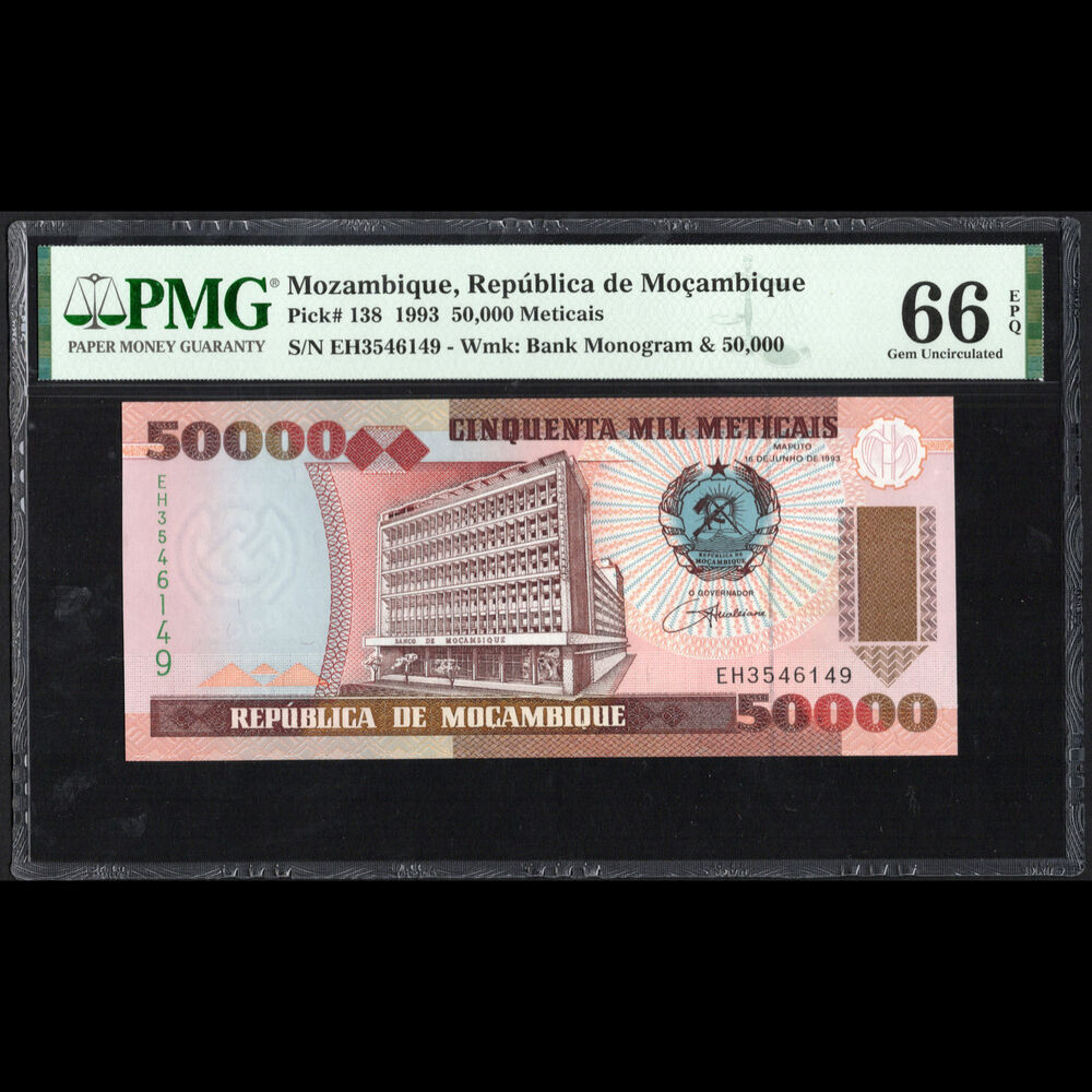 Mozambique - 50.000 Meticias 1993 - Pick # 138 - PMG 66 EPQ