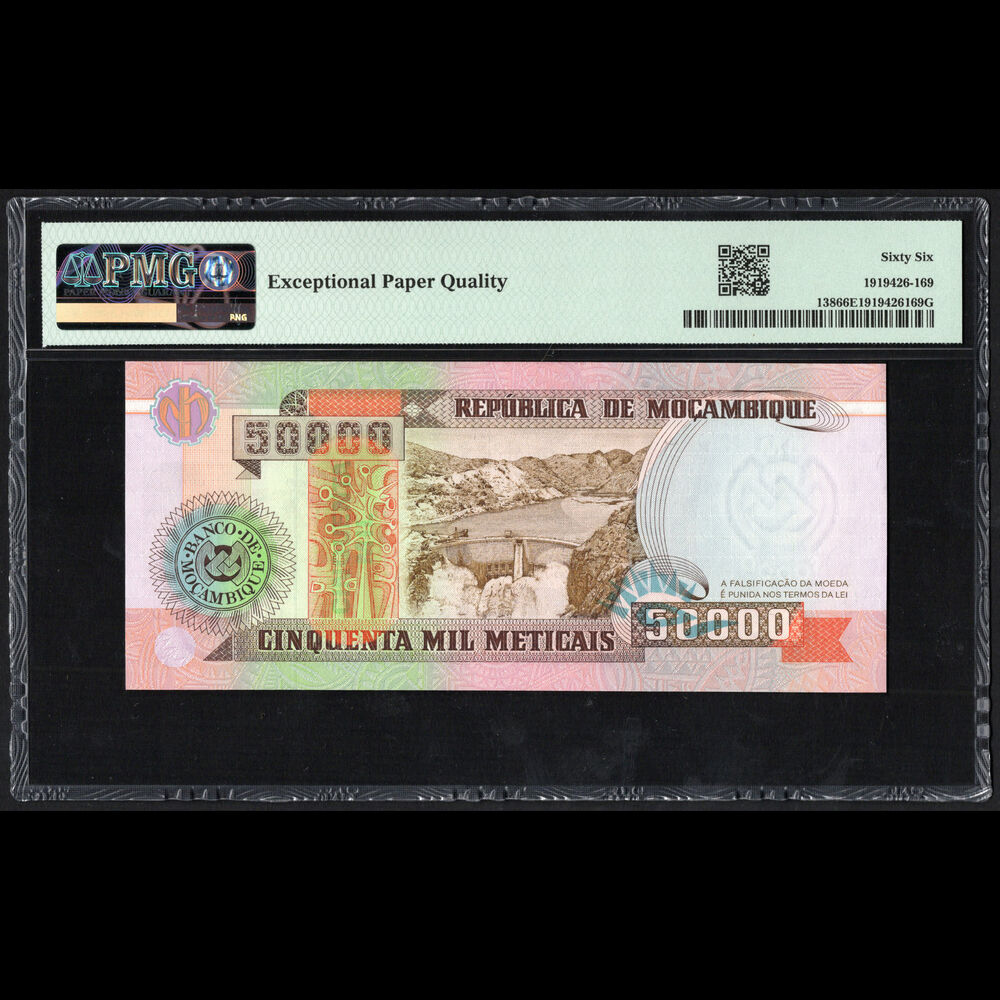 Mozambique - 50.000 Meticias 1993 - Pick # 138 - PMG 66 EPQ