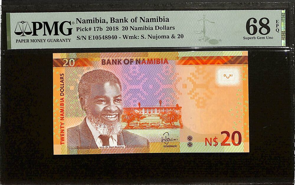 Namibia - 20 Namibia Dollars 2018 - Pick # 17b - PMG 68 EPQ