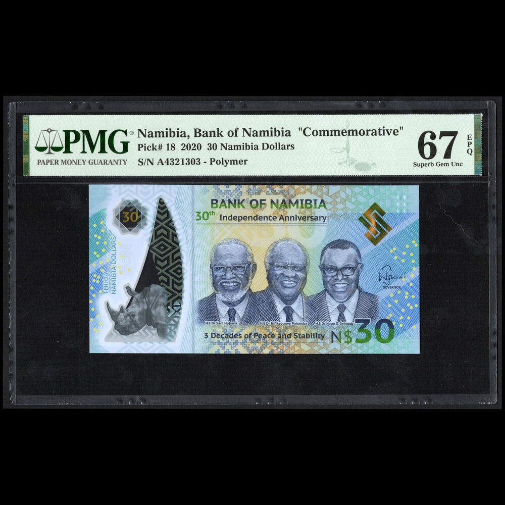 Namibia - 30 Namibia Dollars 2020 - Pick # 18 - COMMEMORATIVE - PMG 67 EPQ
