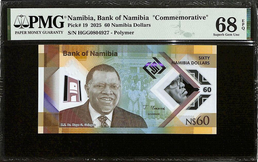 Namibia - 60 Namibia Dollars 2025 - Pick # 19 - COMEMMORATIVE - PMG 68 EPQ
