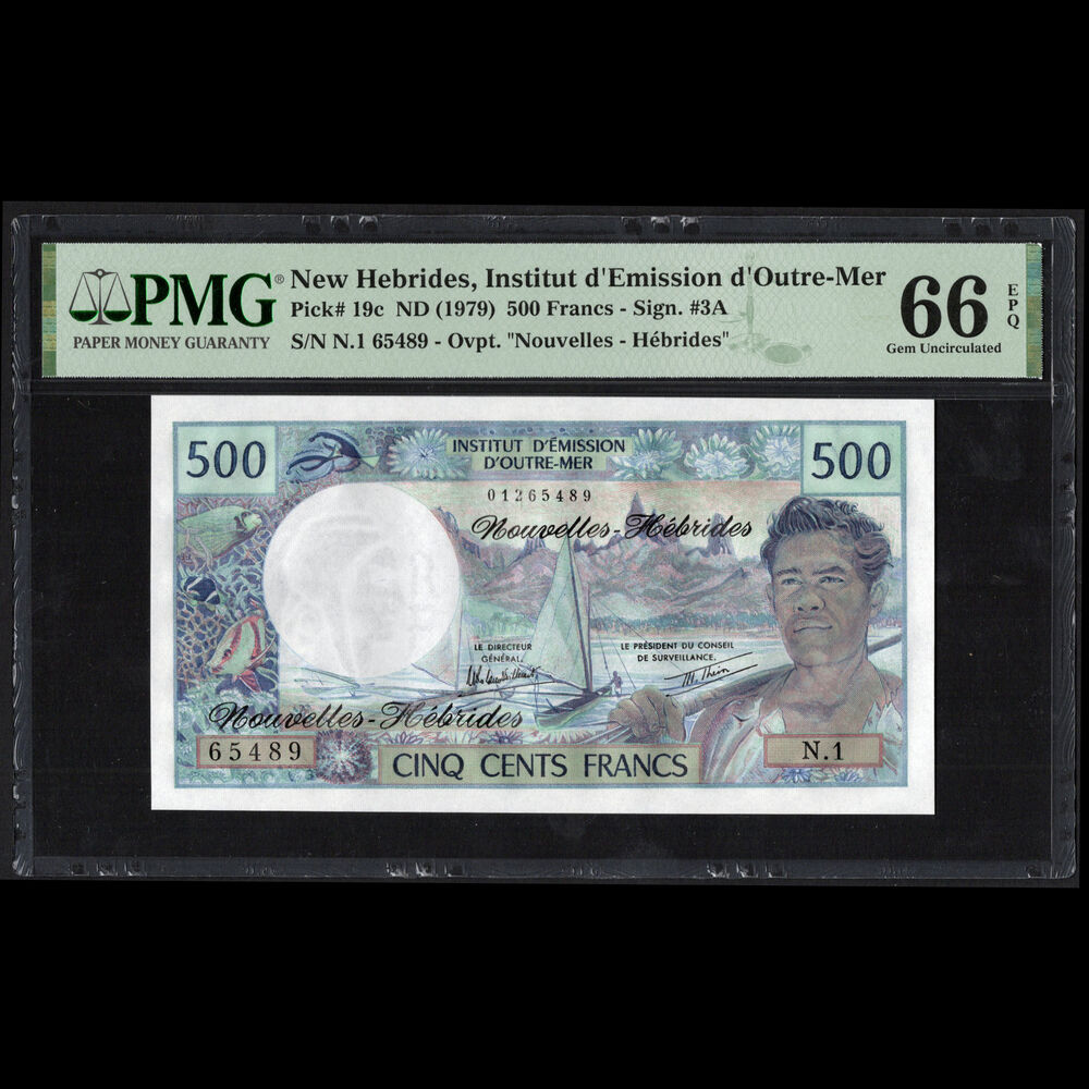 New Hebrides - 500 Francs 1979 - Pick # 19c - PMG 66 EPQ