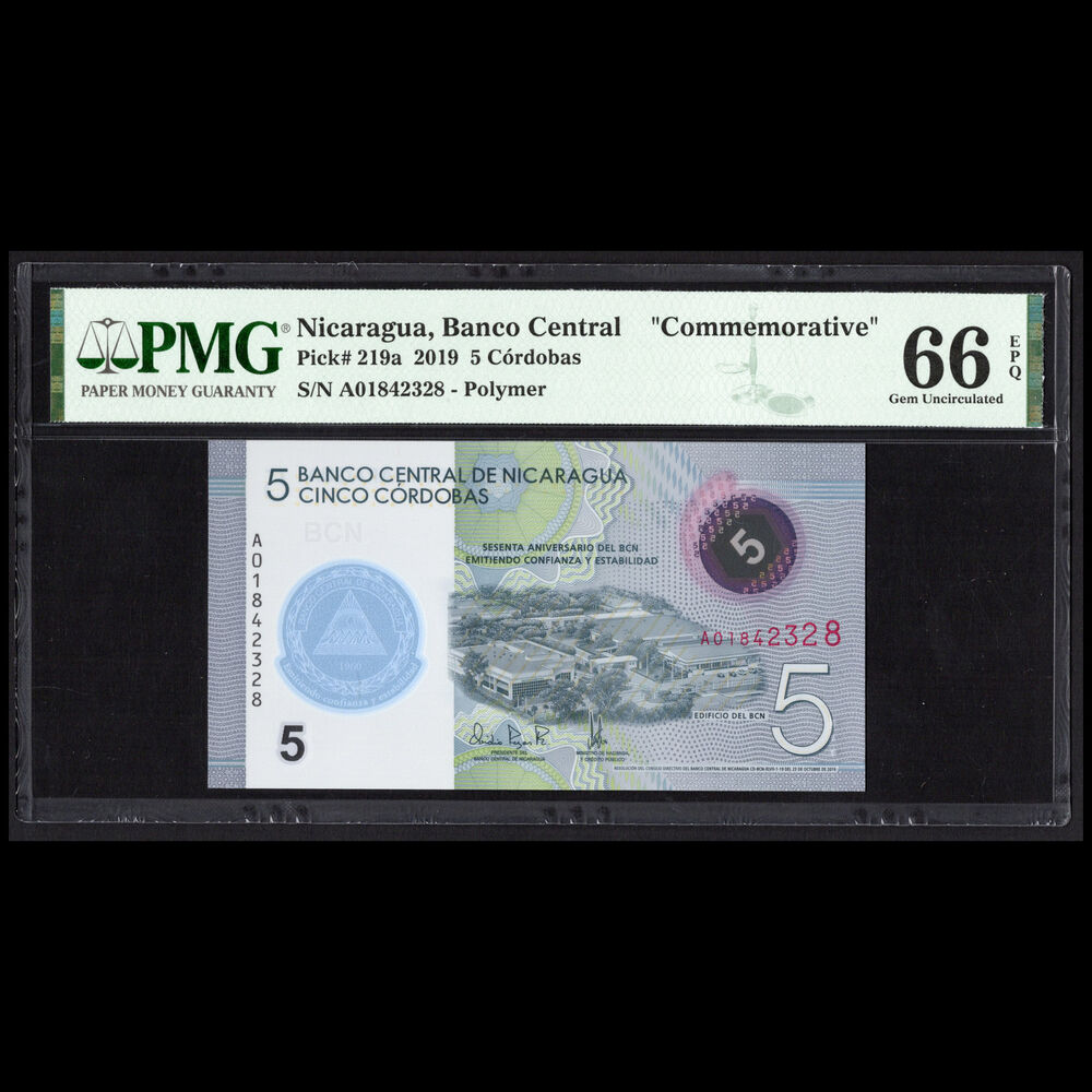 Nicaragua - 5 Córdobas 2019 - Pick # 219a - COMMEMORATIVE - PMG 66 EPQ