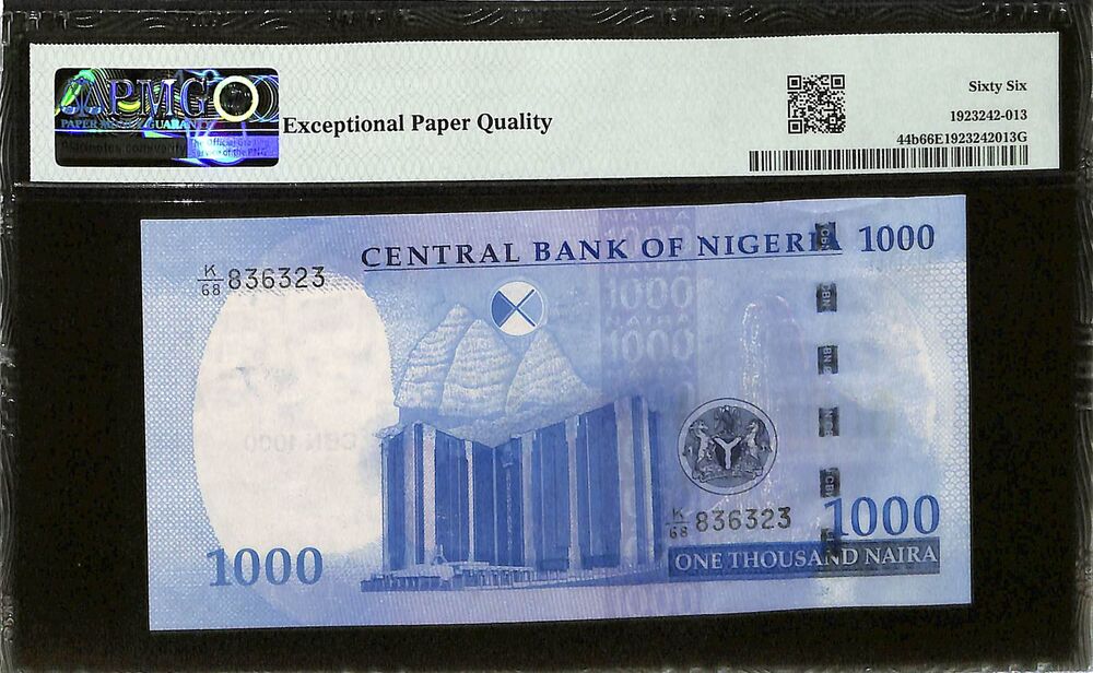 Nigeria - 1000 Naira 2023 - Pick # 44b - PMG 66 EPQ