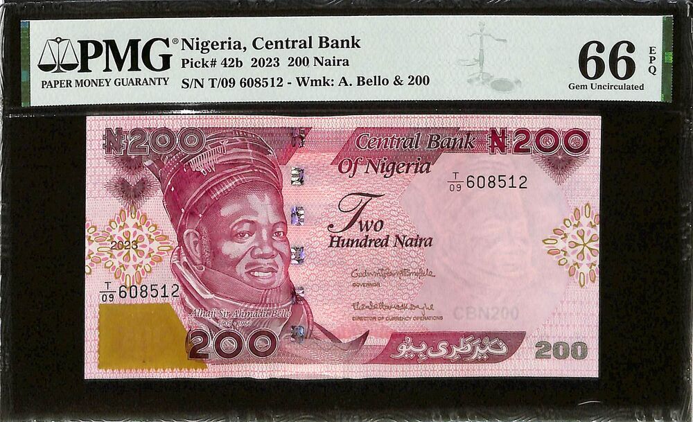Nigeria - 200 NAira 2023 - Pick # 42b - PMG 66 EPQ