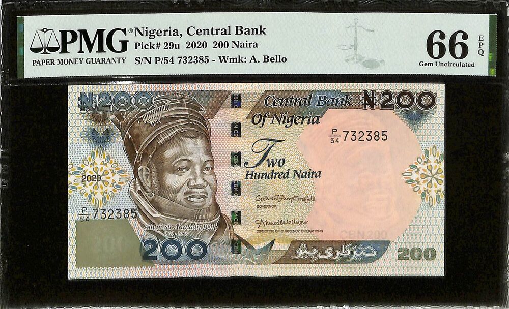 Nigeria - 200 Naira 2020 - Pick # 29u - PMG 66 EPQ