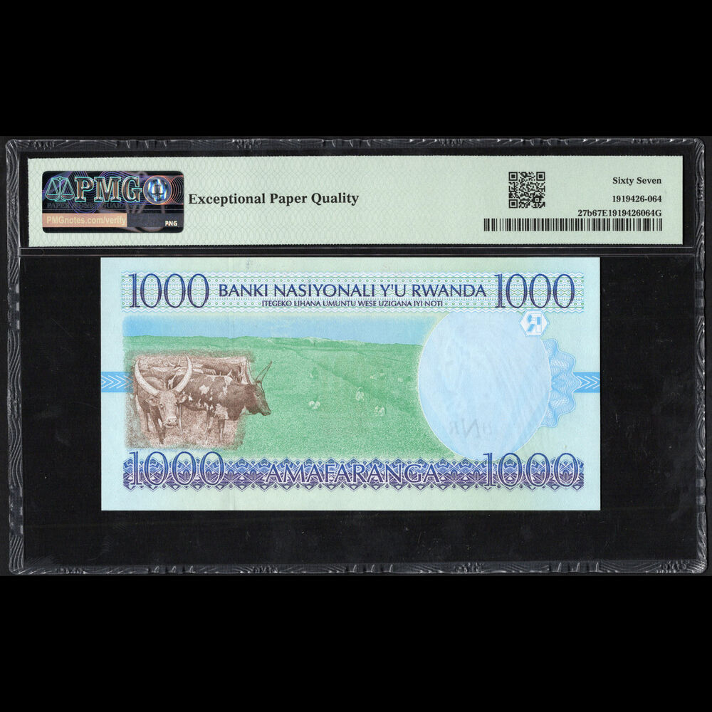 Rwanda - 1000 Francs 1998 - Pick # 27b - PMG 67 EPQ