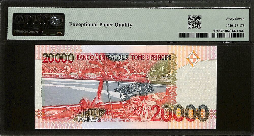 Saint Thomas And Prince - 20.000 Dobras 2010 - Pick # 67d - PMG 67 EPQ
