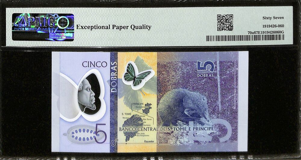 Saint Thomas And Prince - 5 Dobras 2016 - Pick # 70a - PMG 67 EPQ