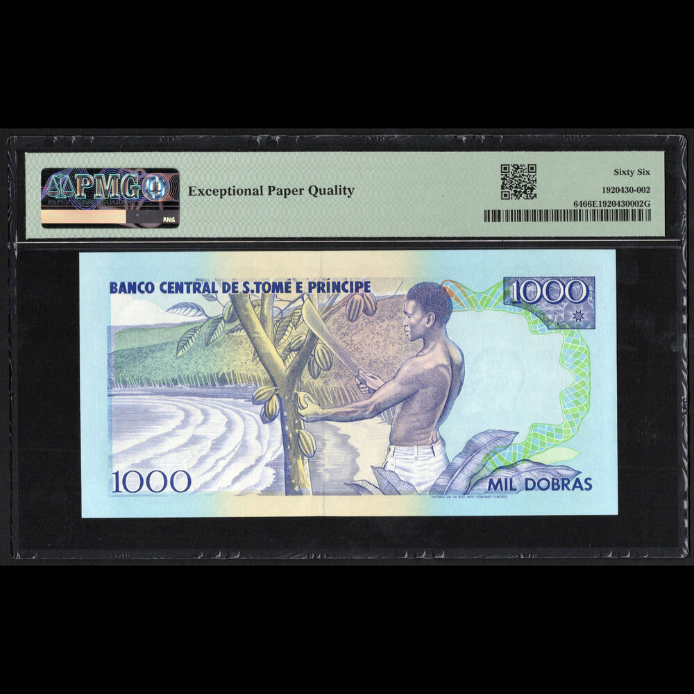 Saint Thomas & Prince - 1000 Dobras 1993 - Pick # 64 - PMG 66 EPQ