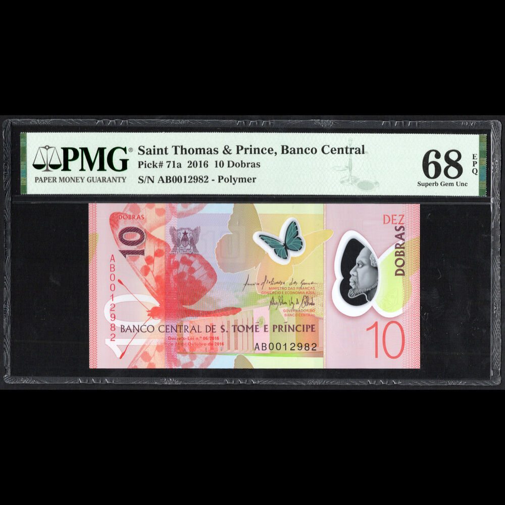 Saint Thomas & Prince - 10 Dobras 2016 - Pick # 71a - PMG 68 EPQ
