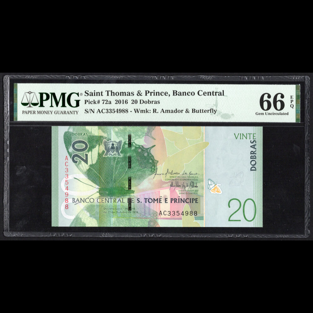 Saint Thomas & Prince - 20 Dobras 2016 - Pick # 72a - PMG 66 EPQ