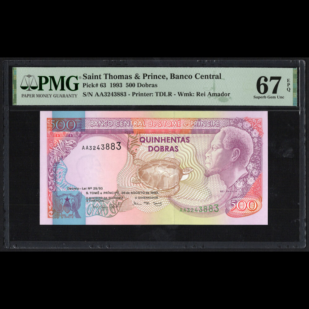 Saint Thomas & Prince - 500 Dollars 1993 - Pick # 63 - PMG 67 EPQ