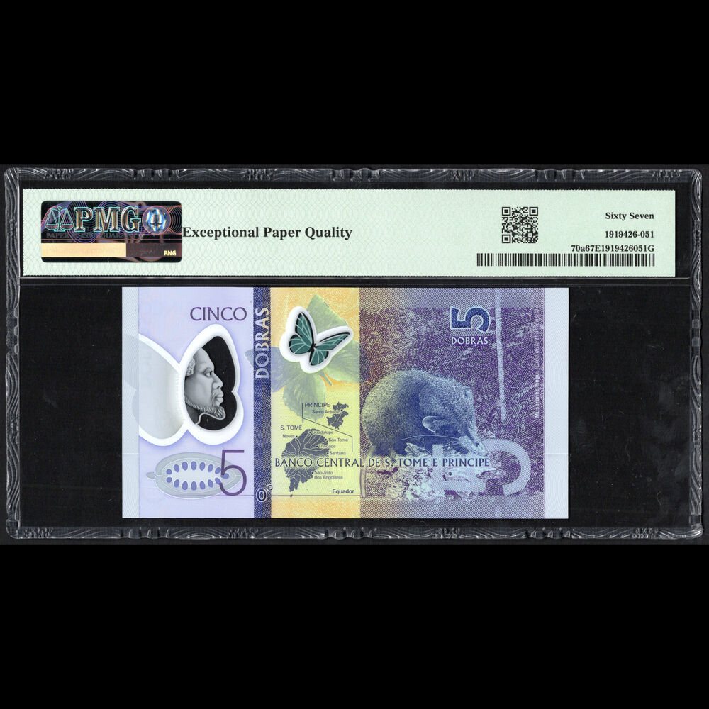 Saint Thomas & Prince - 5 Dobras 2016 - Pick # 70a - PMG 67 EPQ