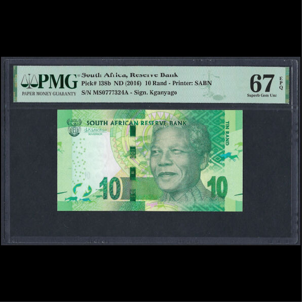 South Africa - 10 Rand 2016 - Pick # 138b - PMG 67 EPQ