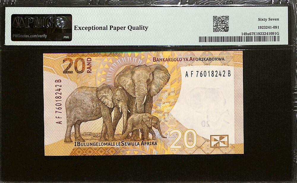 South Africa - 20 Rand ND (2023) - Pick # 149a - PMG 67 EPQ