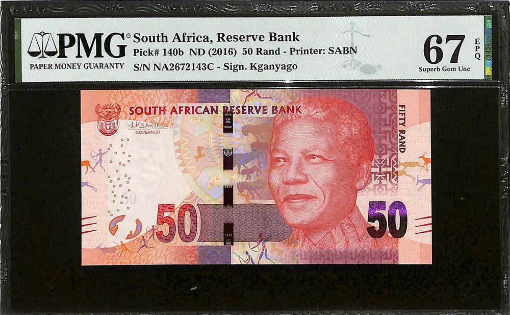 South Africa - 50 Rand ND (2016) - Pick # 140b - PMG 67 EPQ