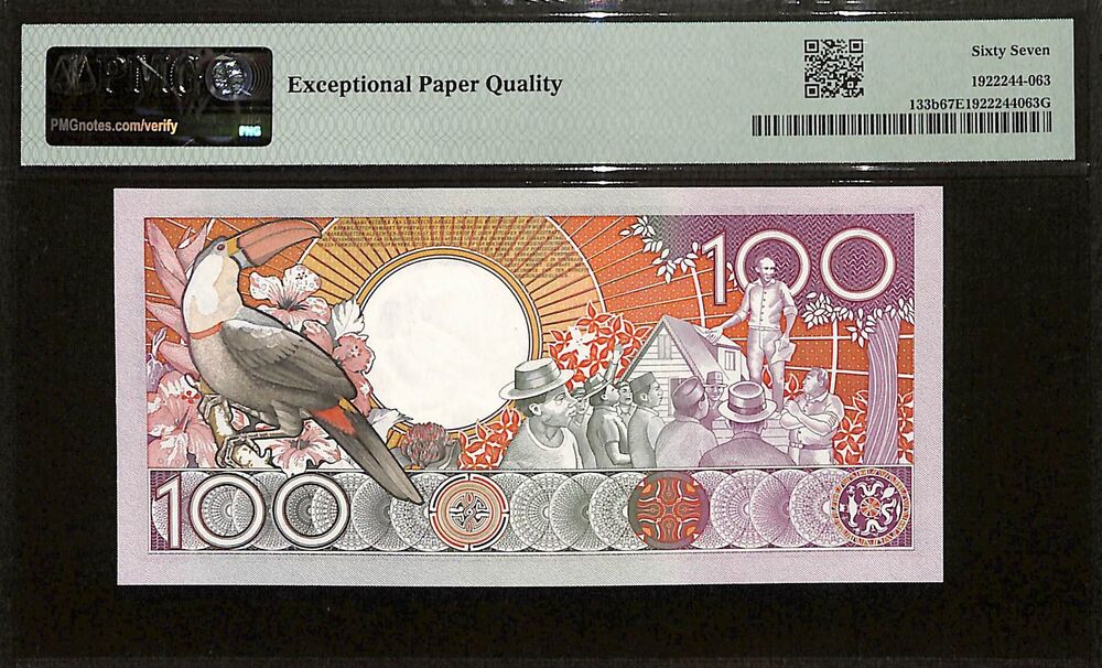 Suriname - 100 Gulden 1988 - Pick # 133b - PMG 67 EPQ