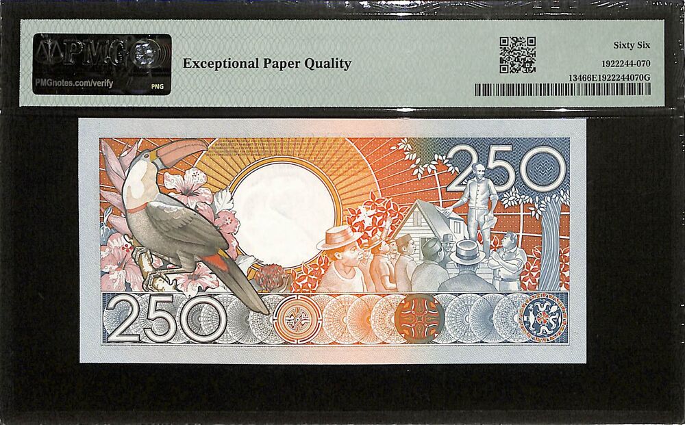 Suriname - 250 Gulden 1988 - Pick # 134 - PMG 66 EPQ