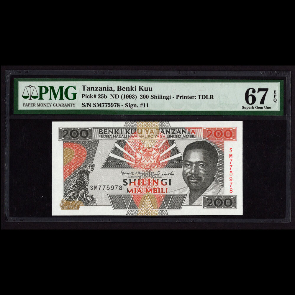 Tanzania - 200 Shilingi 1993 - Pick # 25b - PMG 67 EPQ