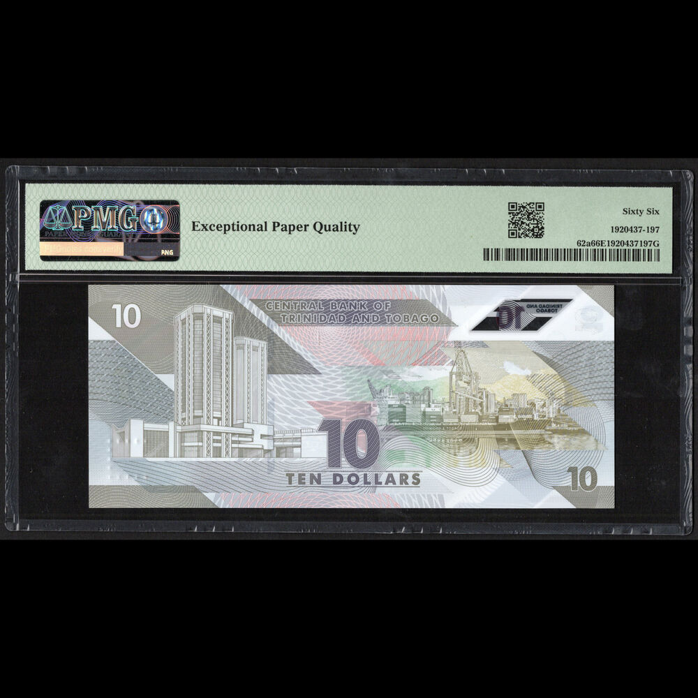 Trinidad & Tobago - 10 Dollars 2020 - Pick # 62a - PMG 66 EPQ 