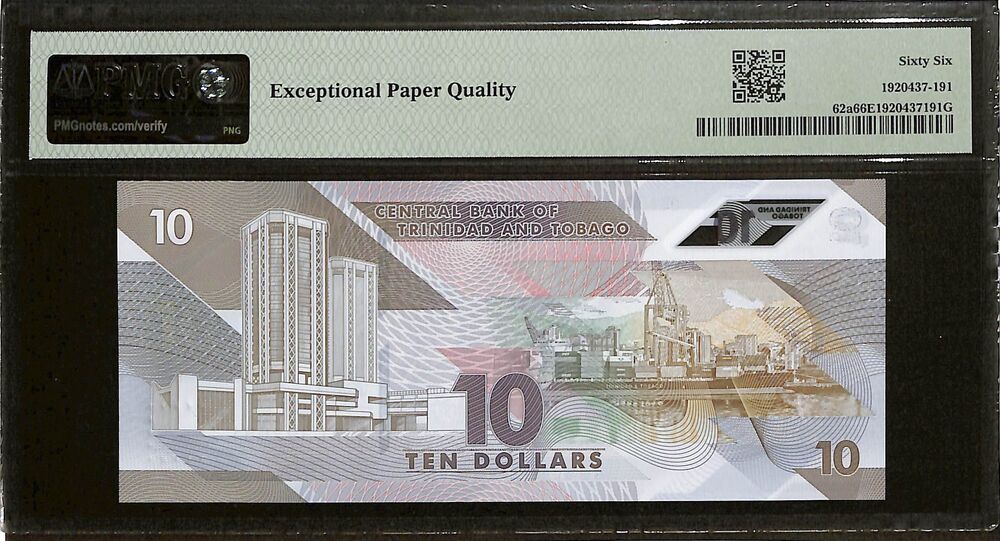 Trinidad and Tobago - 10 Dollars 2020 - Pick # 62a - PMG 66 EPQ