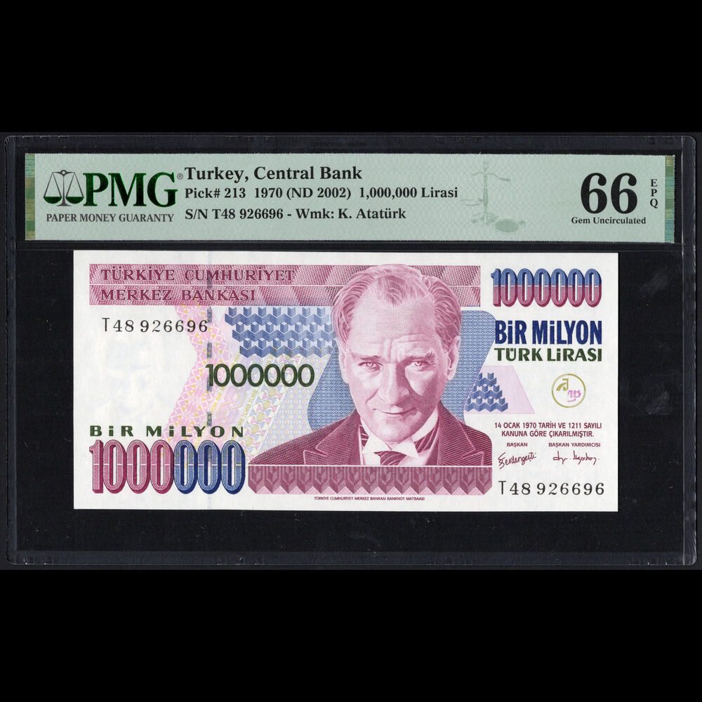 Turkey - 1.000.000 Lirasi 1970 - Pick # 213 - PMG 66 EPQ 