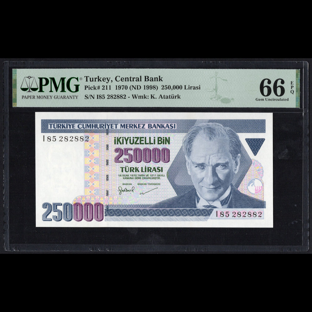 Turkey - 250.000 Lirasi 1970 - Pick # 211 - PMG 66 EPQ 