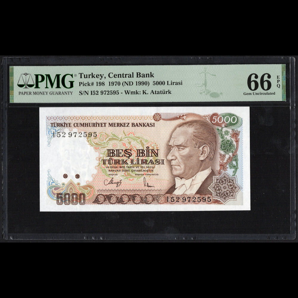 Turkey - 5.000 Lirasi 1970 - Pick # 198 - PMG 66 EPQ 
