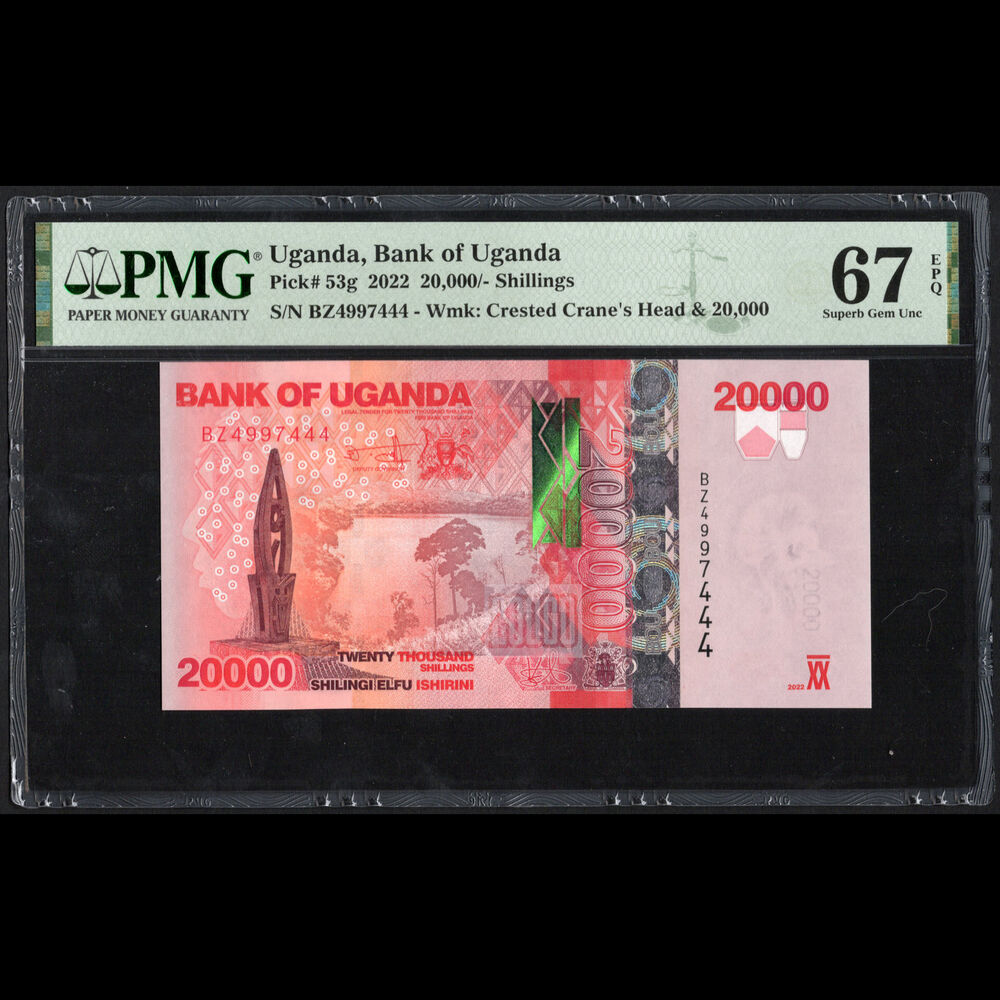 Uganda - 20.000 Shillings 2022 - Pick # 53g - PMG 67 EPQ 